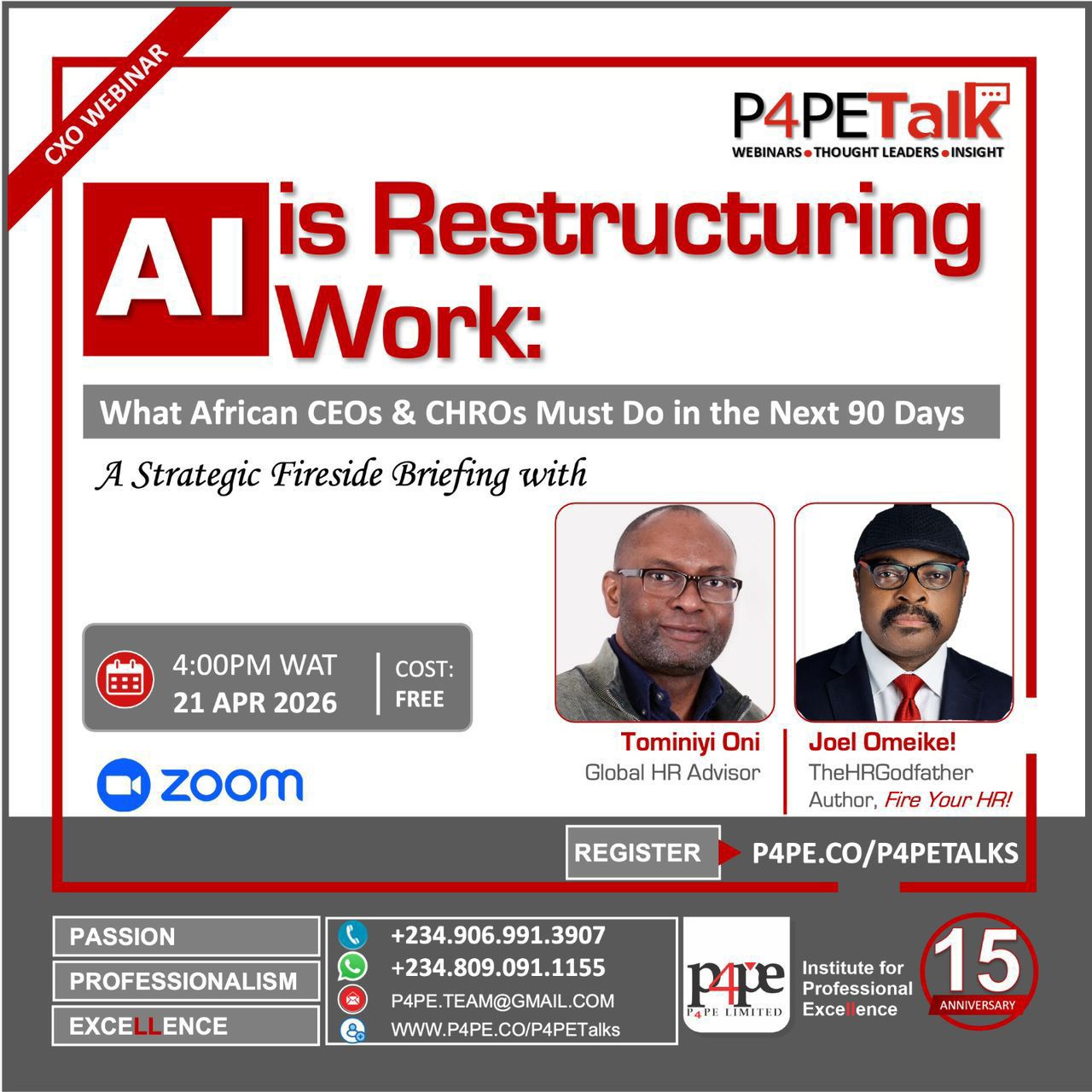 AI & The Future of Work in Africa: — A 90-Day Playbook for CHROs, CXOs & CEOs Fireside Chat with Joel Omeike – The HRGodfather and Tominiyi Oni, Global HR Advisor